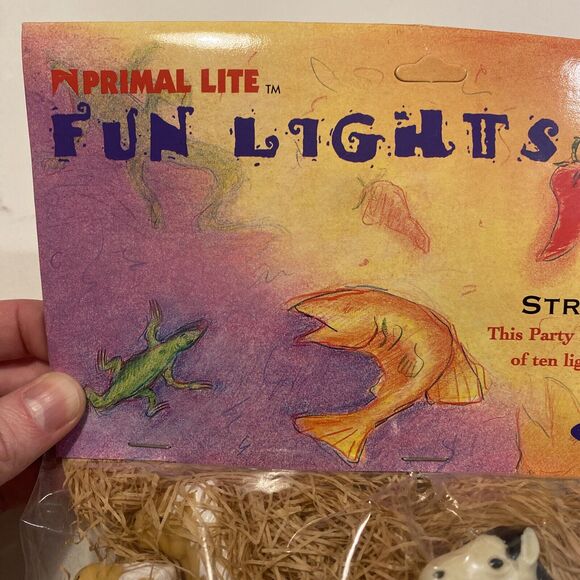 Primal Lite Fun Lights 12 Foot String Light Set Of 10 Lights W/Horses 1999 New - Picture 2 of 9